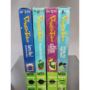 Veggie Tales VHS Tapes Larry Boy Dave & Giant Pickle King George - LOT OF 4